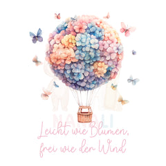 Bügelbild leicht wie Blumen, frei wie der Wind - BS023