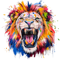 Bügelbild colorful lion head 1 - 25-026