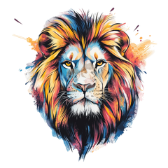Bügelbild colorful lion head 2 - 25-027