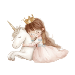 Bügelbild Prinzessin & Einhorn - 25-051