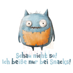 Bügelbild Schau nicht so! Ich beiße nur bei Snacks! - BS019