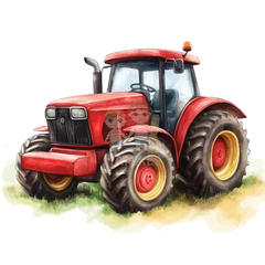 Bügelbild Traktor rot - 25-040
