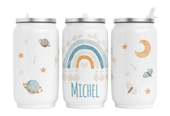 Personalisierte Thermo-Edelstahl Trinkdose  04. Boho Rainbow blau