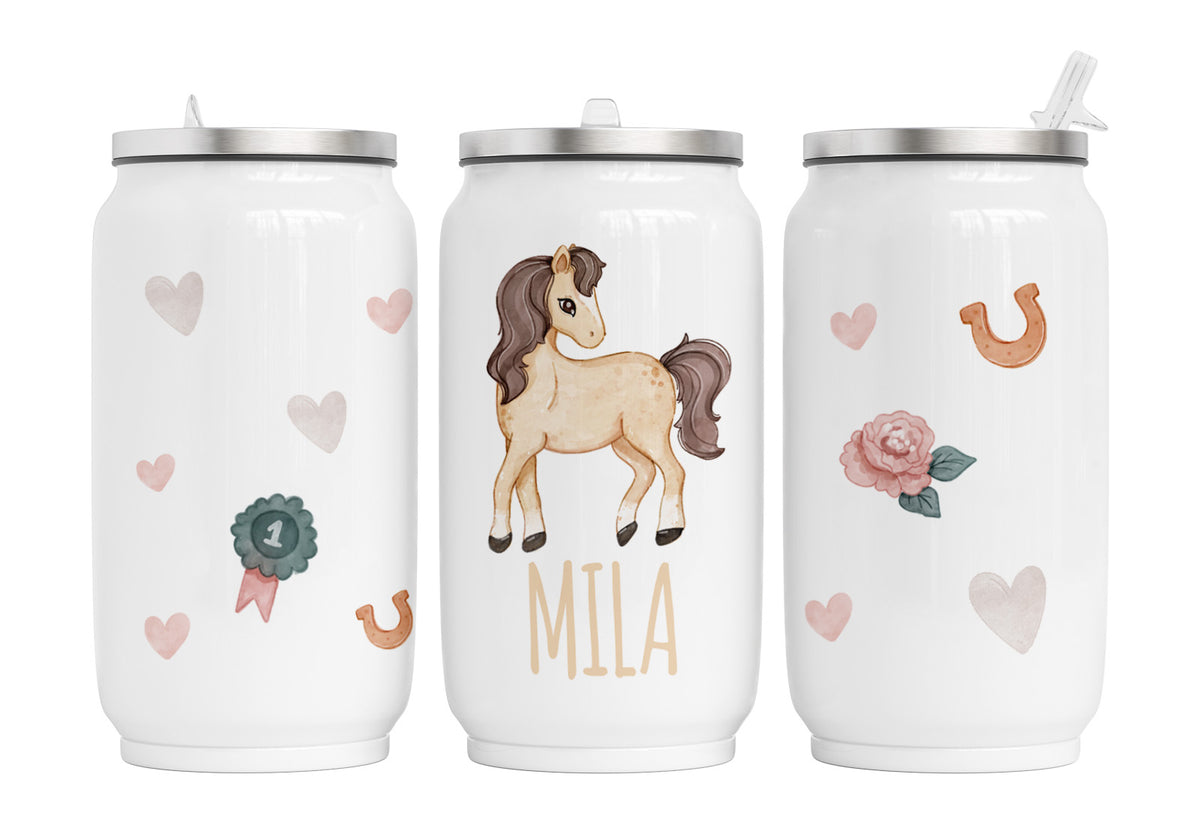 Personalisierte Thermo-Edelstahl Trinkdose  19. Pferde