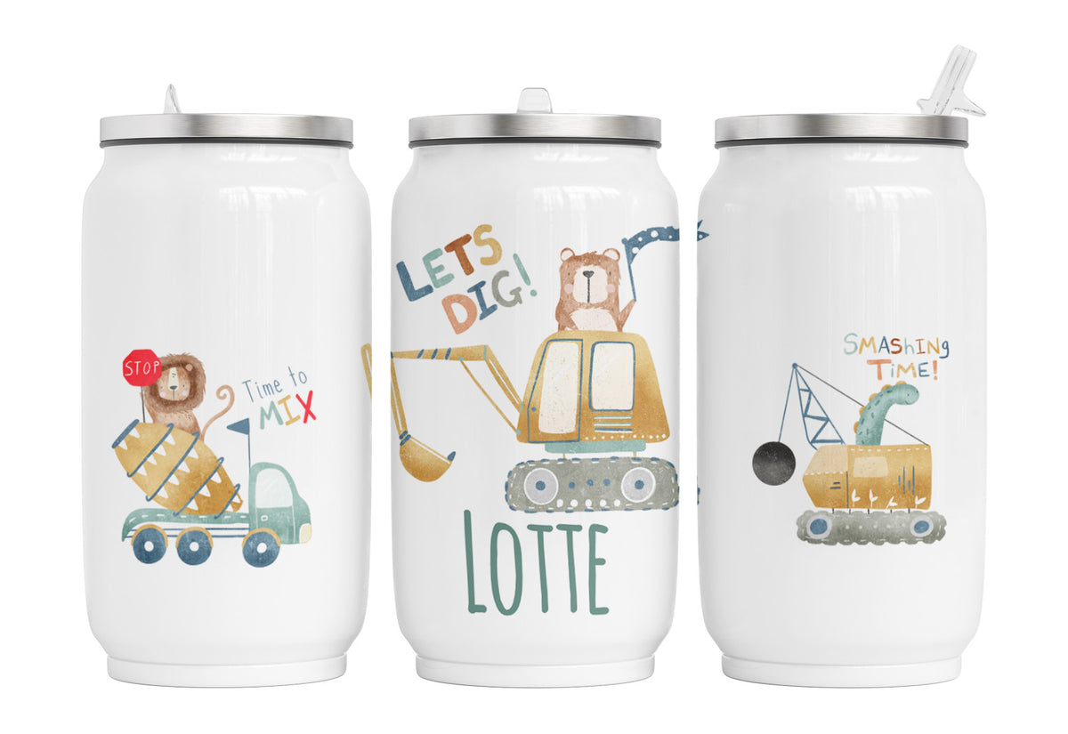 Personalisierte Thermo-Edelstahl Trinkdose  52. Tierbaustelle