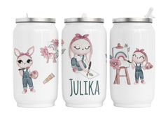 Personalisierte Thermo-Edelstahl Trinkdose  Artist bunny