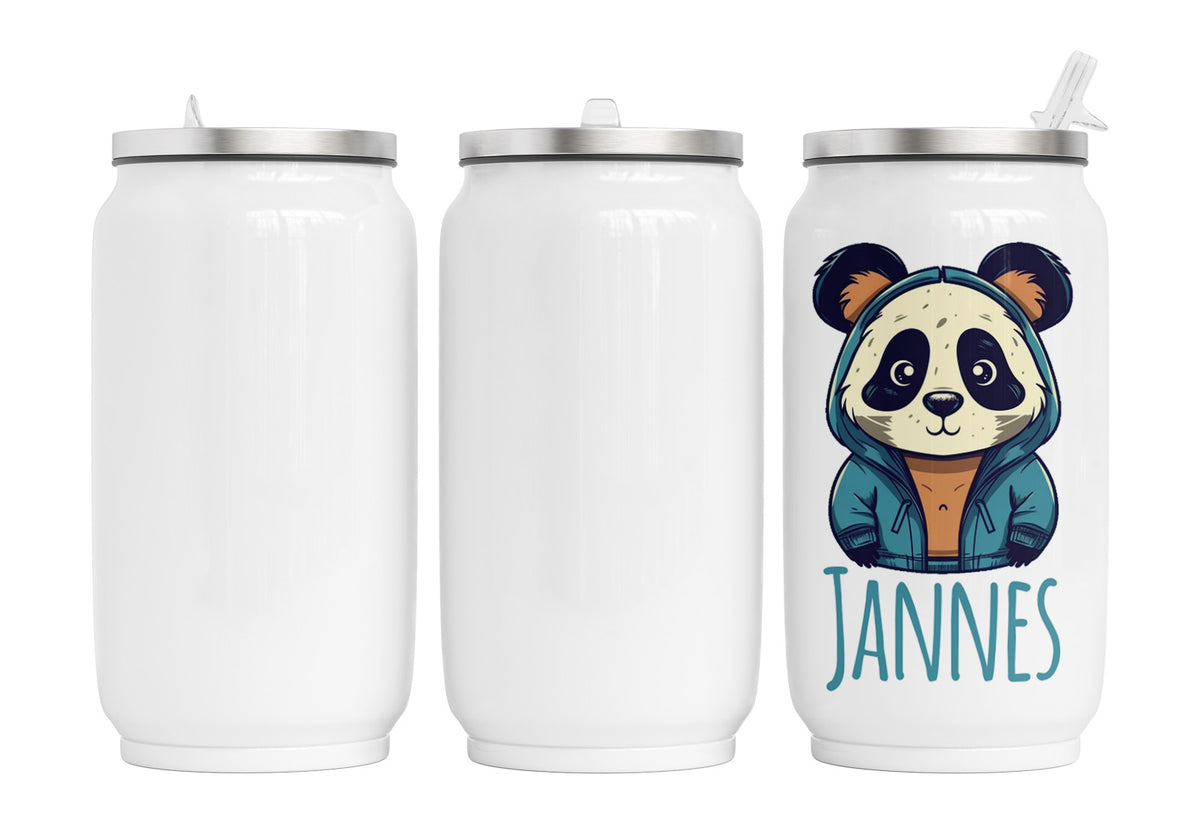 Personalisierte Thermo-Edelstahl Trinkdose  Panda