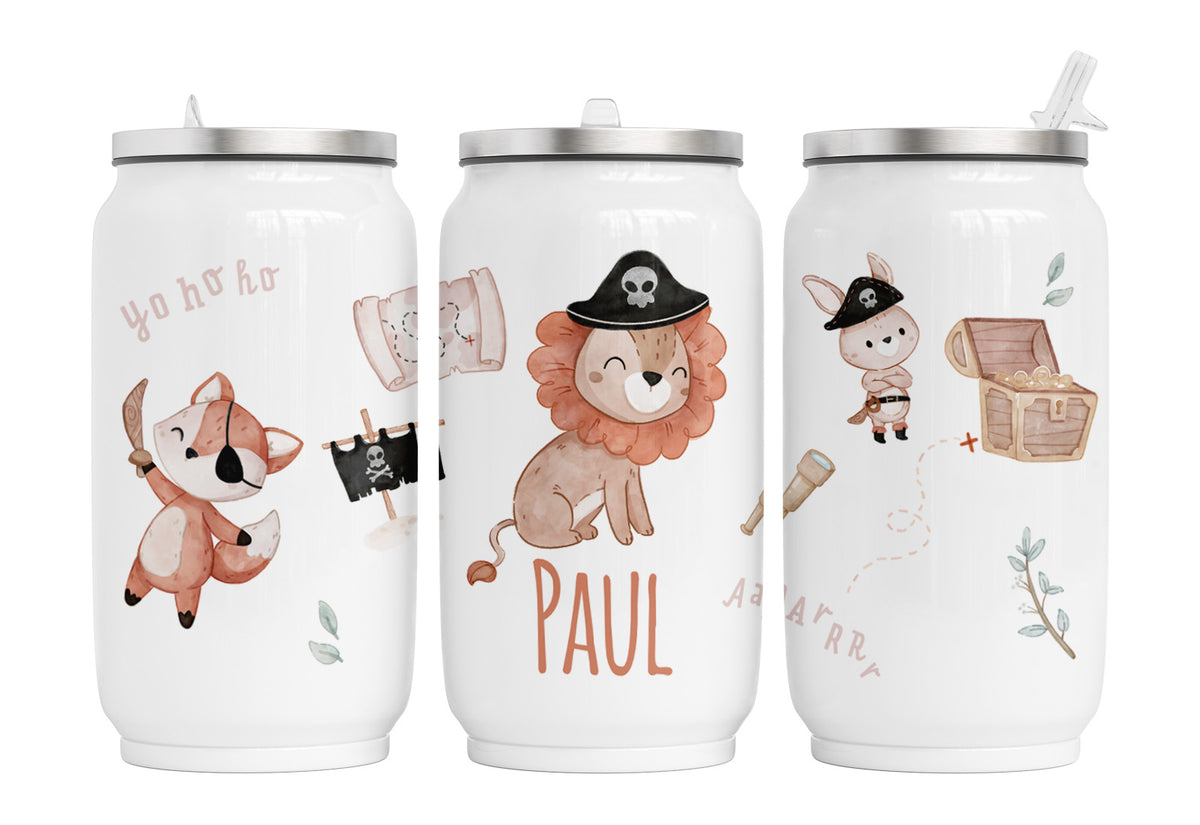 Personalisierte Thermo-Edelstahl Trinkdose  Pirate Woodland