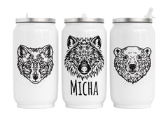 Personalisierte Thermo-Edelstahl Trinkdose  Artic animals