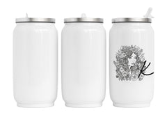 Personalisierte Thermo-Edelstahl Trinkdose  Blumenfrau