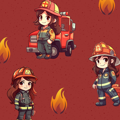 Feuerwehr Mädchen rot Vorbestellung (Stoffart wählbar)