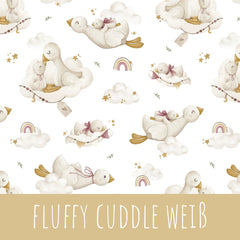 fluffy cuddle weiß rosa Musselin 49cm Stoffreste 20,61/m