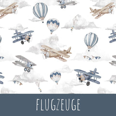 Flugzeuge Bio Jersey 51cm Stoffrest 18,1€/m