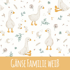 Gänsefamilie weiß Bio Jersey