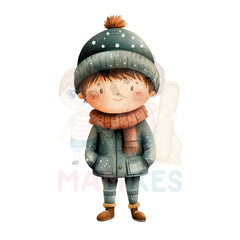 Bügelbild happy winter boy - H046