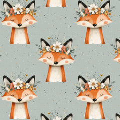 happy flower fox Bio Rib Jersey 56cm Stoffrest 15,45€/m