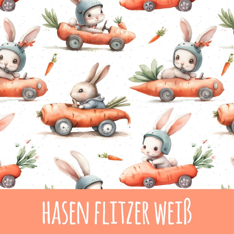 Hasen Flitzer weiß Bio Jersey