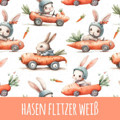 Hasen Flitzer weiß Bio Jersey