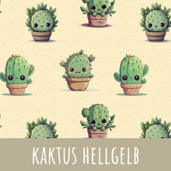 Kaktus hellgelb Bio Jersey 50cm Stoffrest 18,1€/m