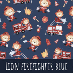 lion firefighter darkblue Bio Jersey 52cm Stoffrest 18,1€/m