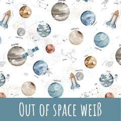 out of space weiß Bio Rib Jersey 55cm Stoffrest 15,45€/m