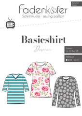 Papierschnittmuster Basicshirt Damen