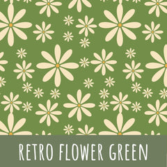 retro flower green Baumwolle 47cm Stoffrest 15,45€/m