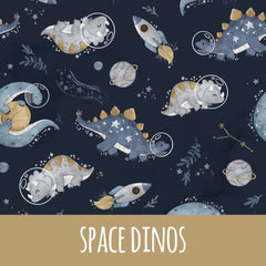 Space Dinos dunkel Bio Jersey 76cm Stoffrest 18,1€/m