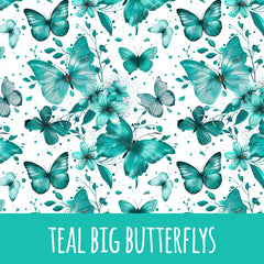 teal big butterflys Vorbestellung (Stoffart wählbar)