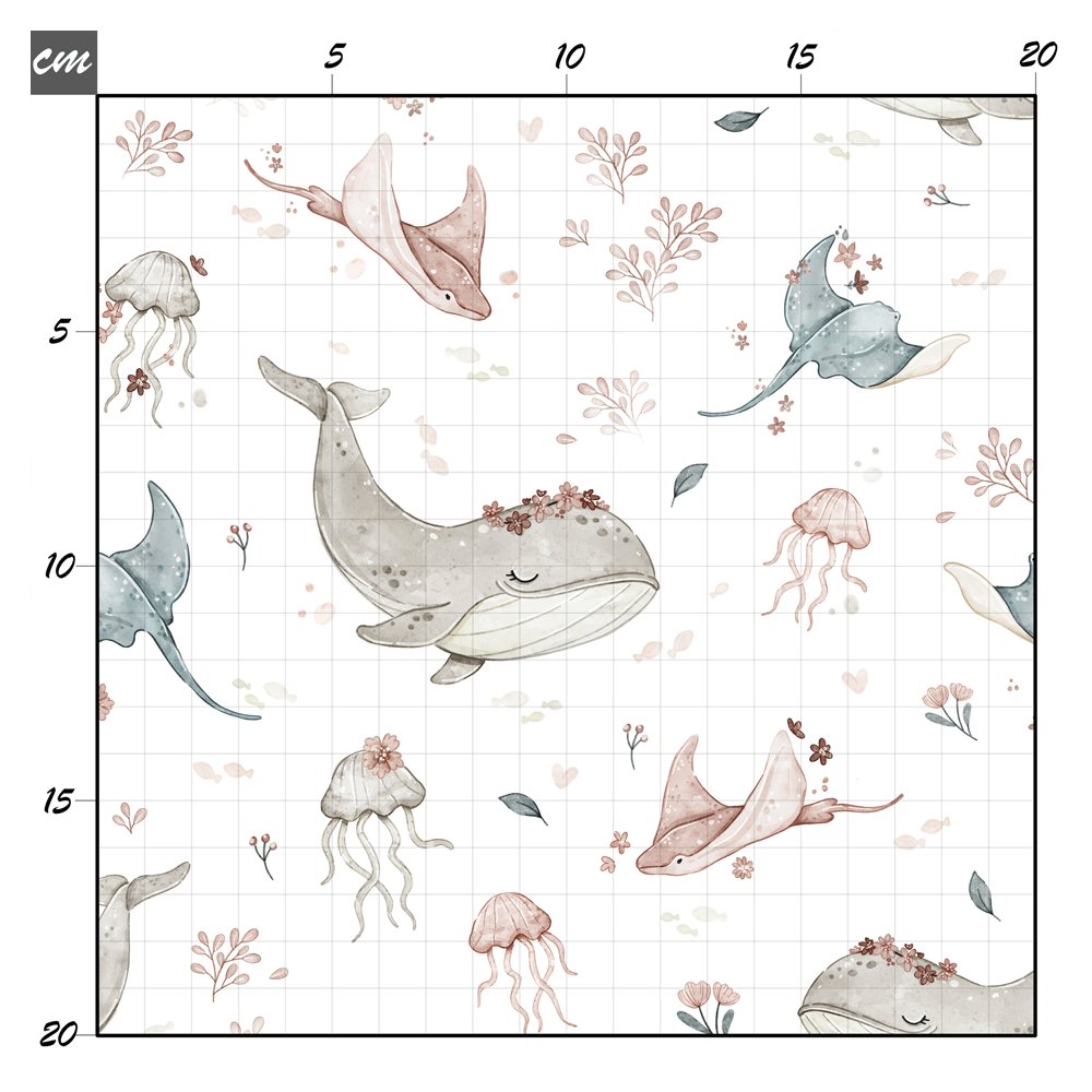 Underwater floral Musselin