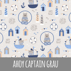 Ahoy captain grau Baumwolle - Mamikes
