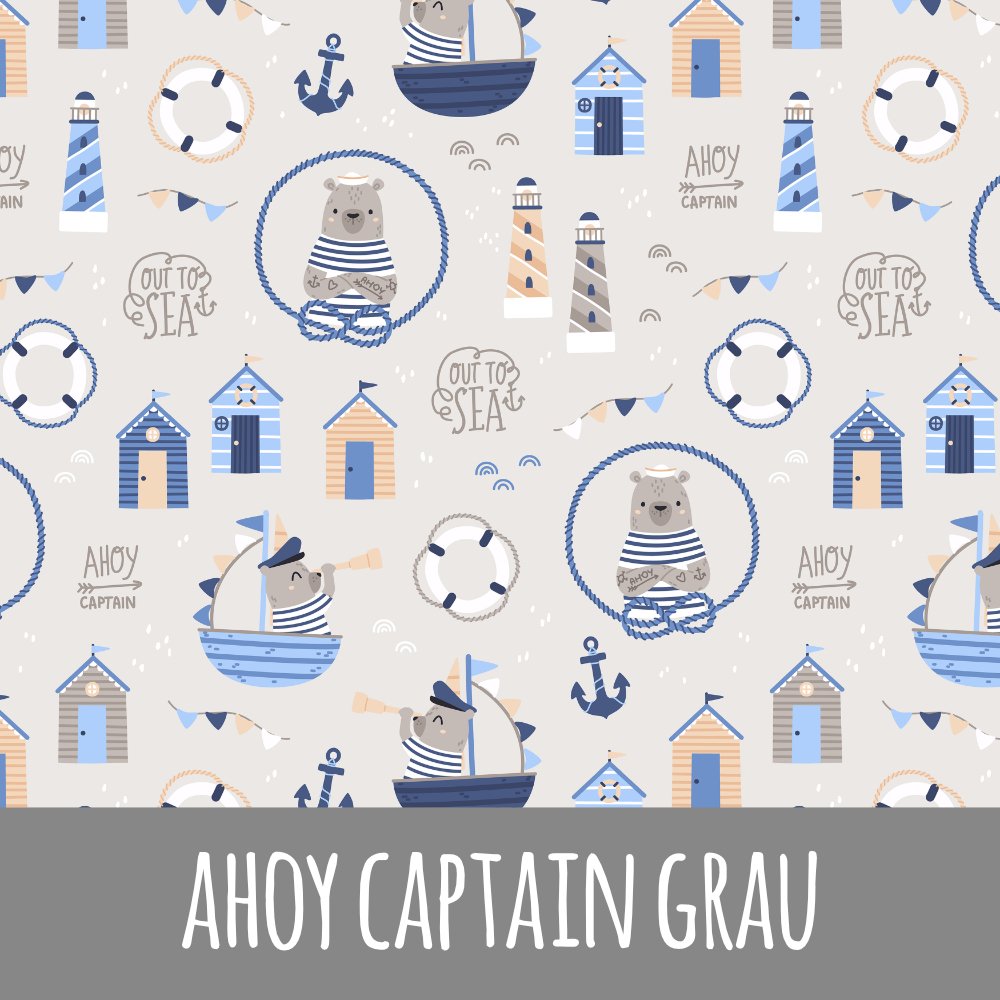 Ahoy captain grau Bio Jersey - Mamikes