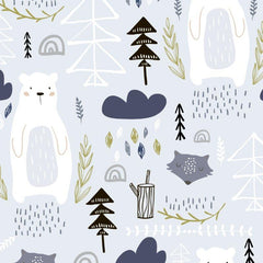 Wald Bär blau Bio Sommersweat