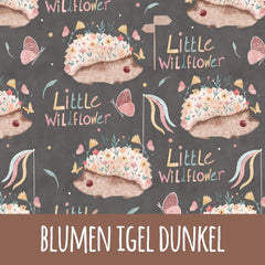 Blumen Igel dunkel Bio Jersey - Mamikes