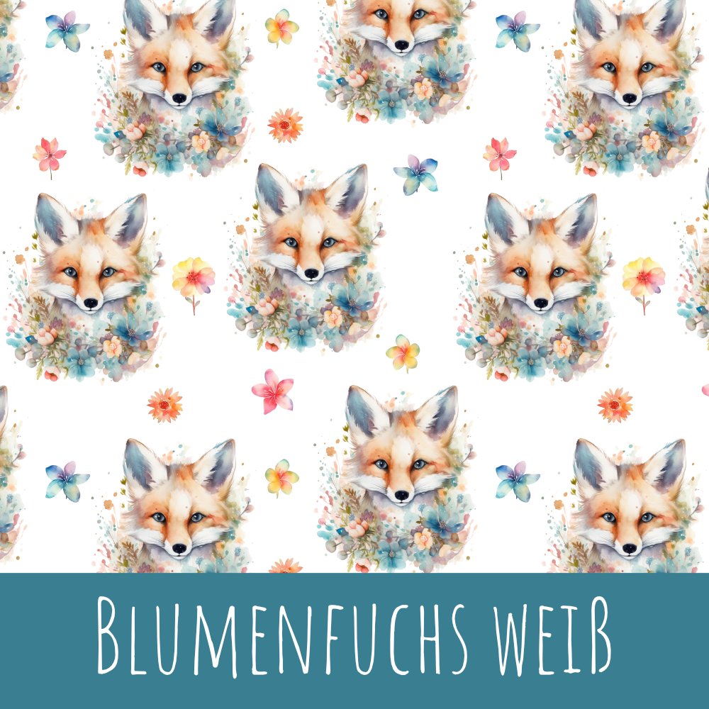 Blumenfuchs weiß Vorbestellung (Stoffart wählbar) - Mamikes