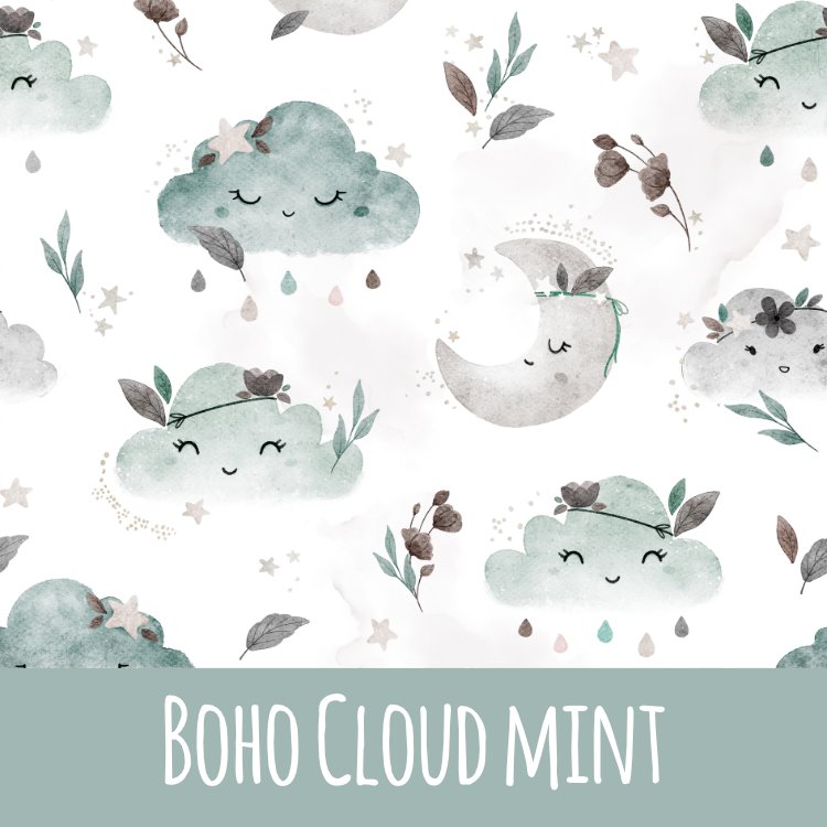 Boho cloud mint Bio Jersey - Mamikes