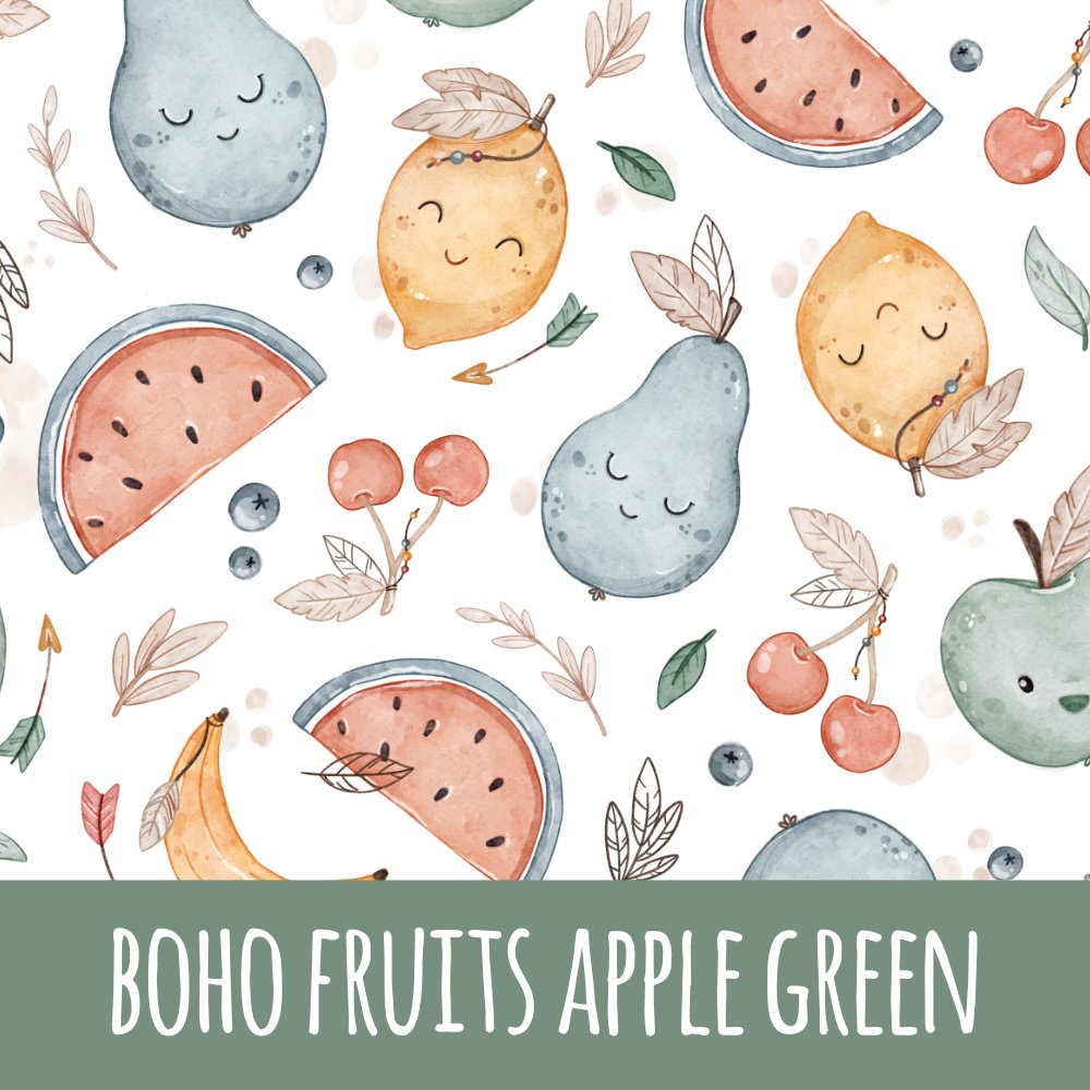 Boho fruits apple green Baumwolle - Mamikes