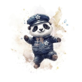 Bügelbild Polizei Panda 1 - BB439 - Mamikes