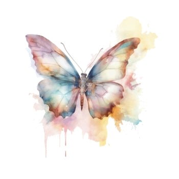 Bügelbild Wasserfarben Schmetterling 1 - BB467 - Mamikes