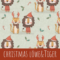 Christmas löwe und tiger Baumwolle - Mamikes