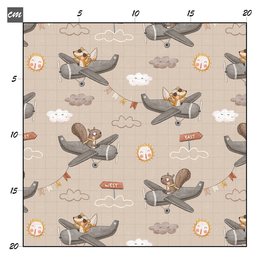 Cloudy plane brown Bio Jersey - Mamikes