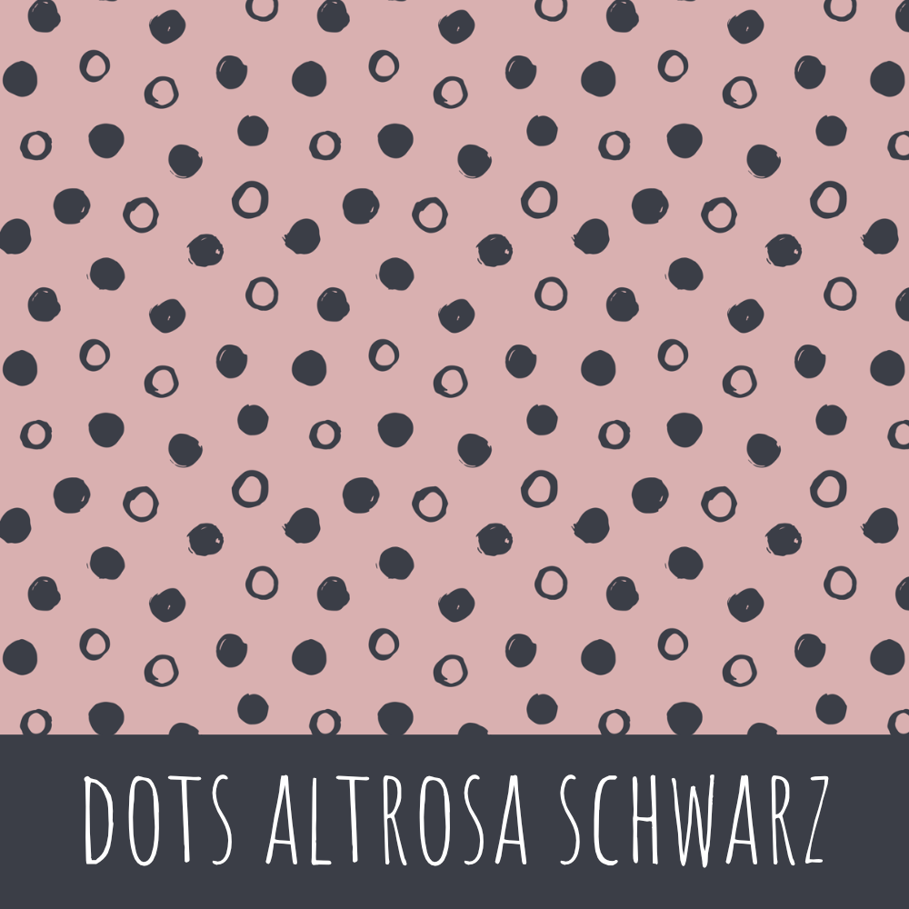 Dots altrosa schwarz Vorbestellung (Stoffart wählbar) - Mamikes