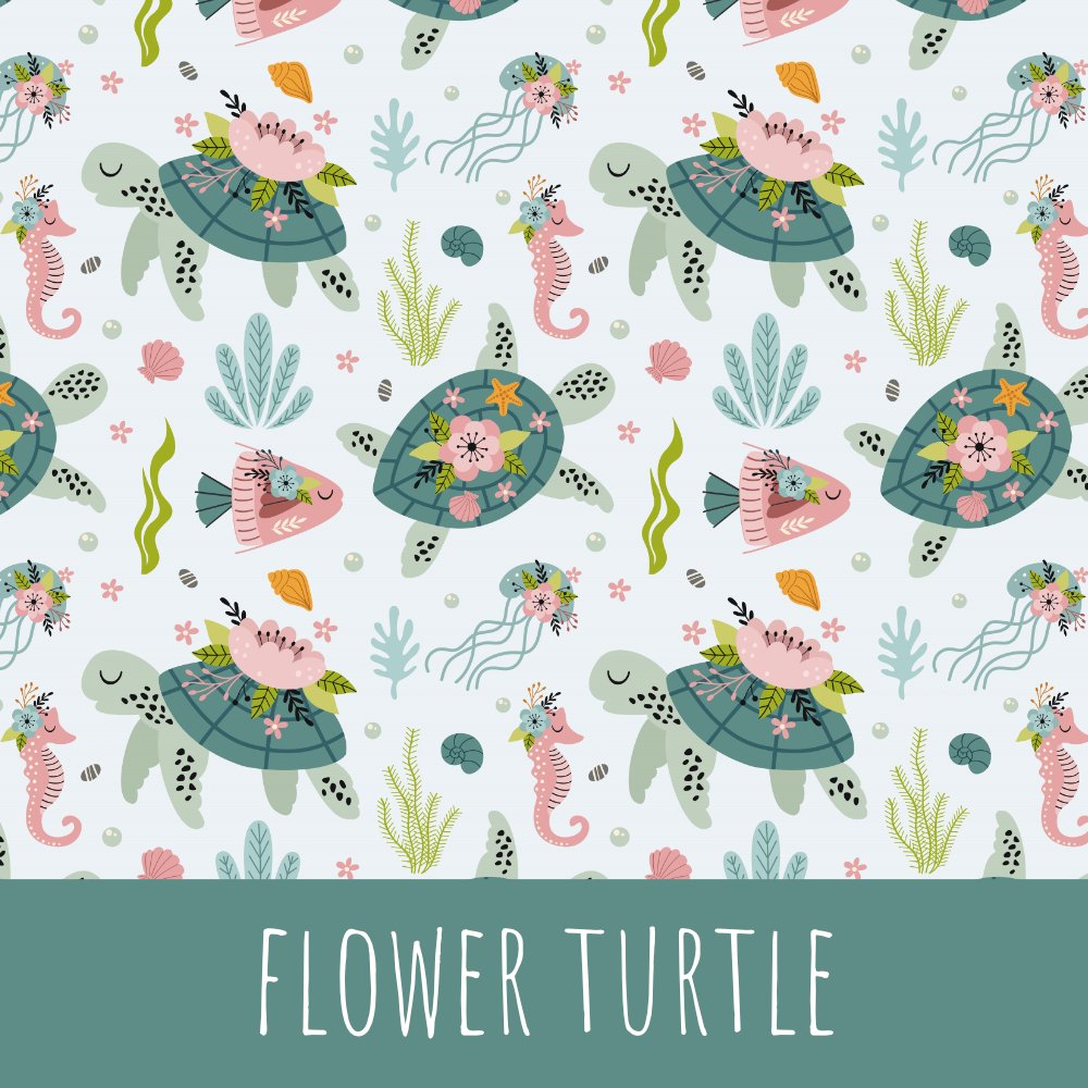 Flower turtle Baumwolle - Mamikes