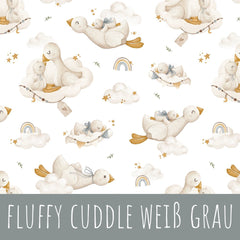 Fluffy cuddle weiß grau Bio Jersey - Mamikes