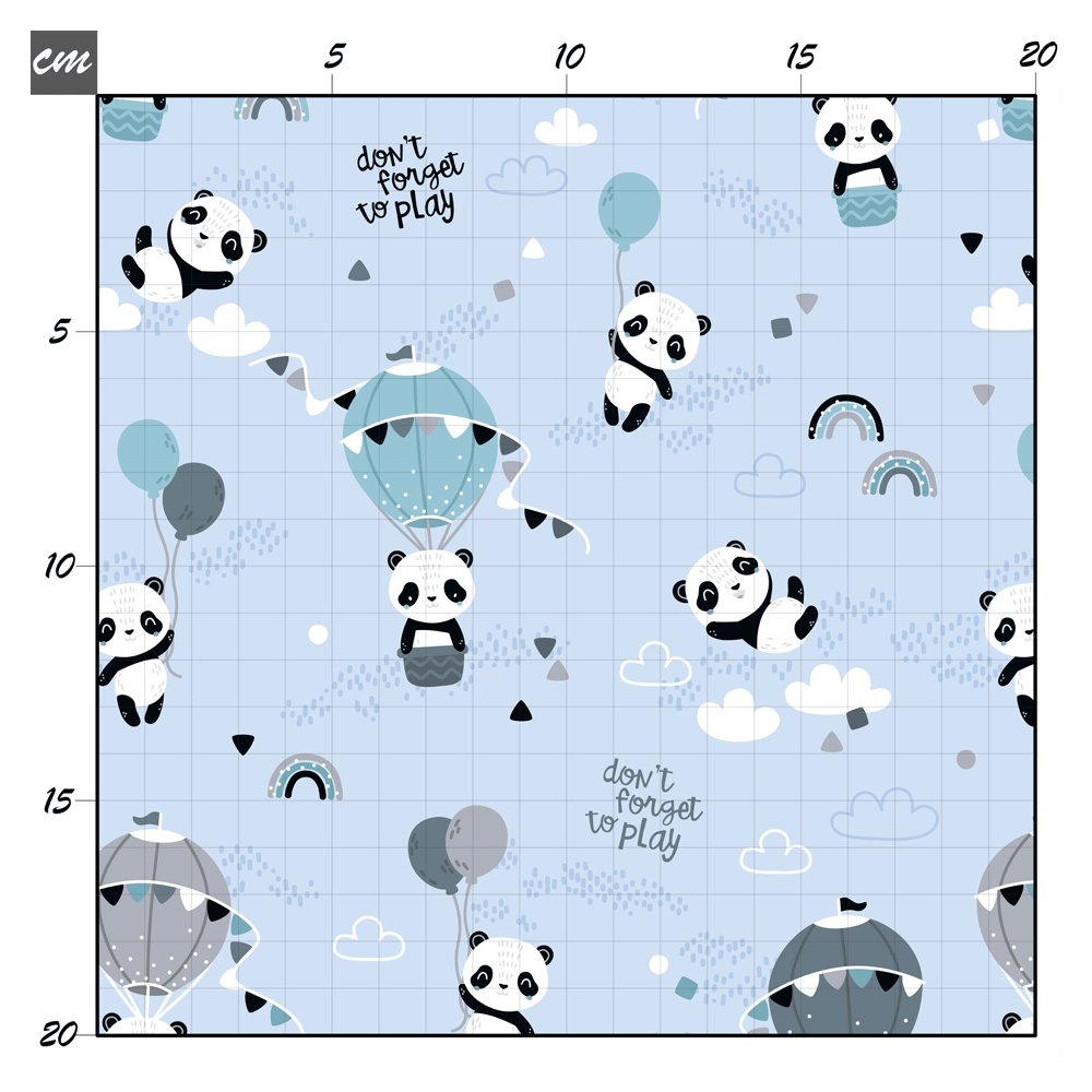 Flying panda blau Baumwolle - Mamikes