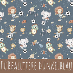 Fußballtiere dunkelblau Baumwolle - Mamikes