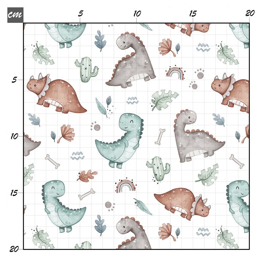 Kleine Dinos weiß Baumwolle - Mamikes