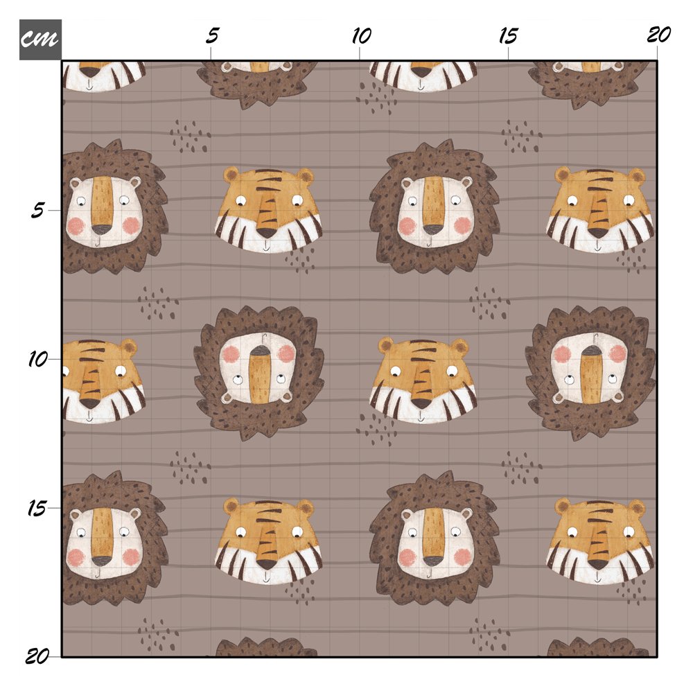 Löwe und tiger chocolate Baumwolle - Mamikes