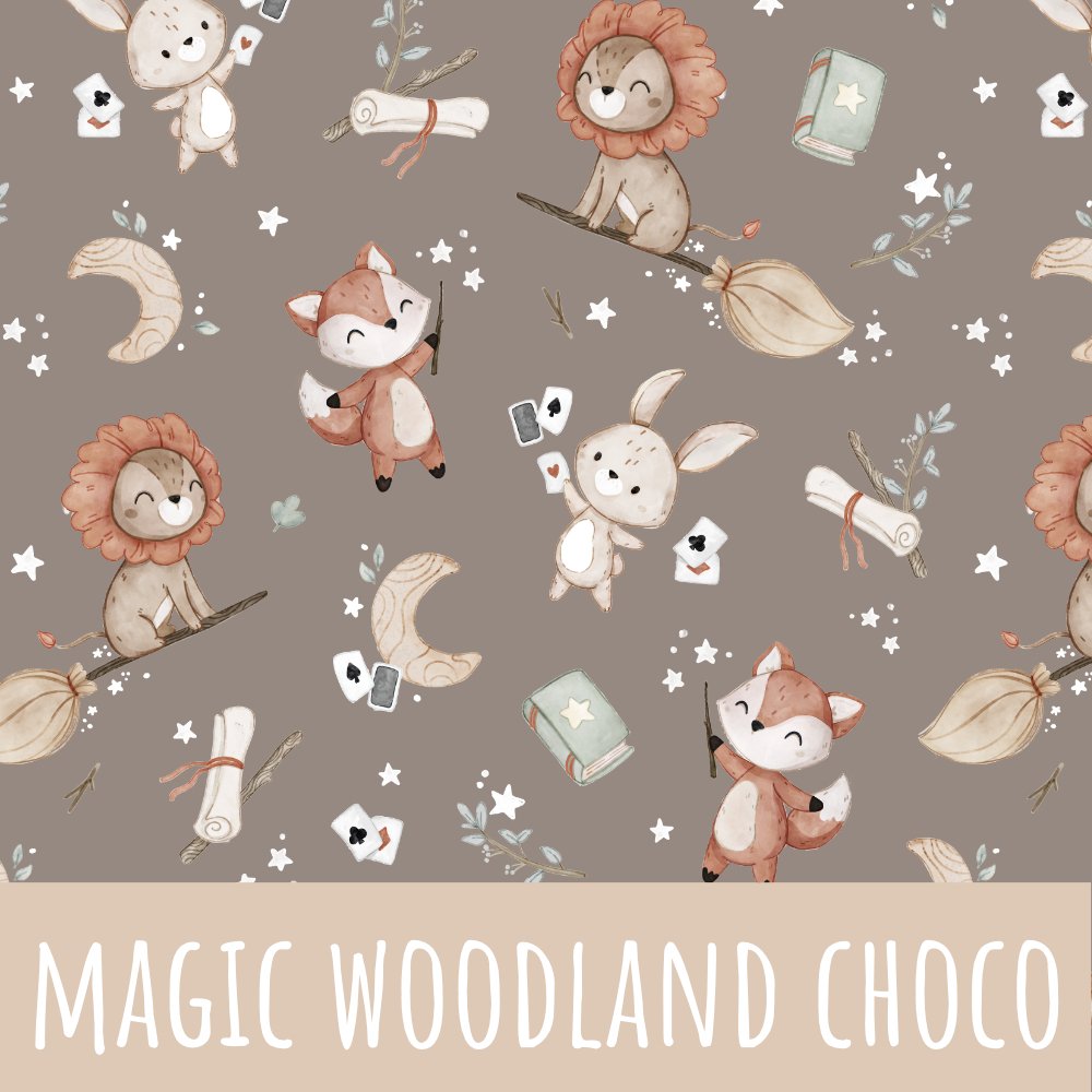 Magic woodland choco Baumwolle - Mamikes