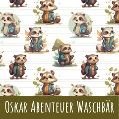 Oskar abenteuer waschbär streifen Baumwolle - Mamikes